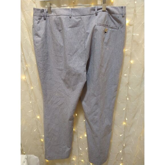 TOMMY HILFIGER WOMENS 16 BLUE DRESS PANTS PLAID CHECKER MID-RISE BUSINESS CASUAL - Picture 6 of 7